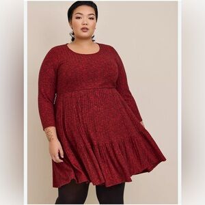 Torrid Elegant Red Long Sleeve Knit Dress